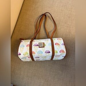 Dooney & Bourke White Multicolor Ice Cream Snow Cone Print Satchel NWOT